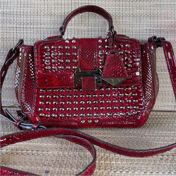Rebecca Minkoff Red Studded Crossbody Handbag - Picture 5 of 14